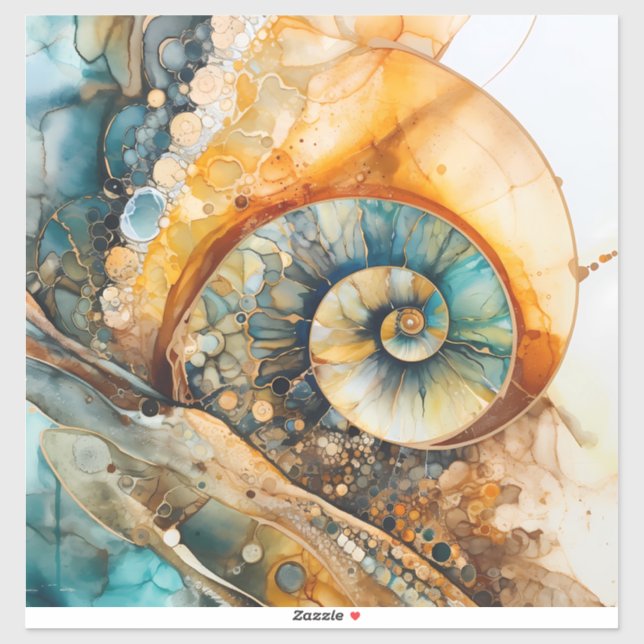 Ammonite Gem Fossil Vinyl Sticker (Sheet)