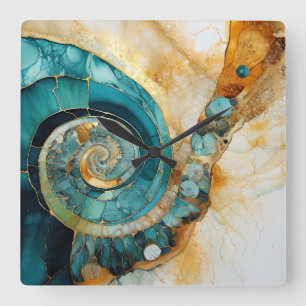 Ammonite Gem Fossil Wall Clock