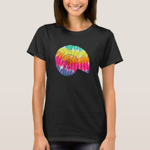 Ammonite With Tie Dye Print For Fossil Hunting   T-Shirt