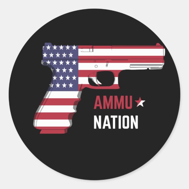 ammunition gun american retro vintage classic round sticker (Front)