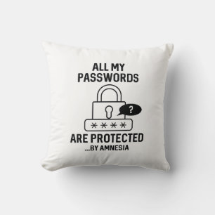 Amnesia Passwords Throw Pillow