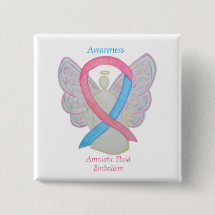 Amniotic Fluid Embolism Awareness Angel Ribbon Pin