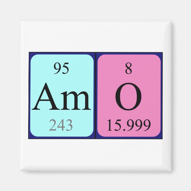 Amo periodic table name magnet (Front)
