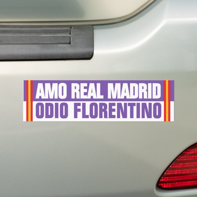 AMO REAL MADRID BUMPER STICKER (On Car)