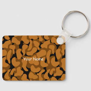 Amoeba Modern Organic Shapes Abstract Orange Keychain