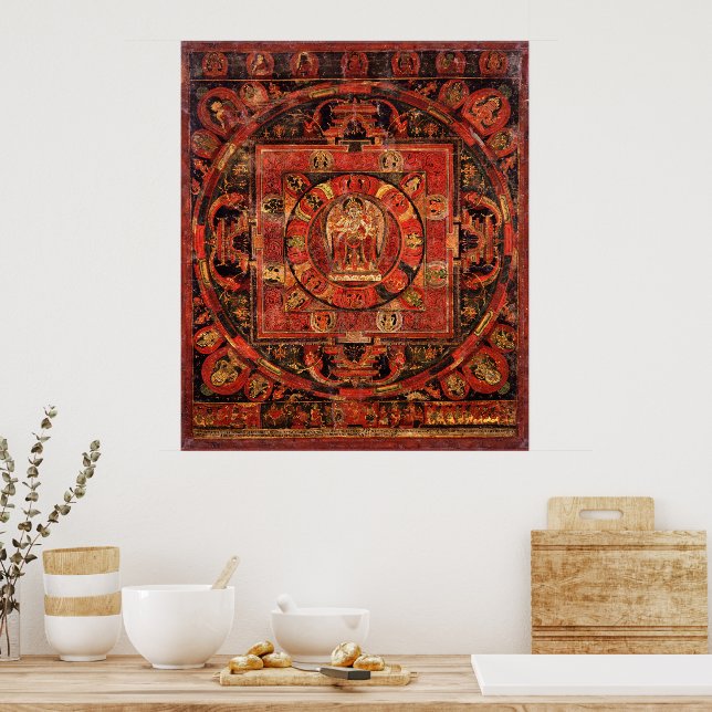 Amogapasha Mandala Thangka Poster (Kitchen)
