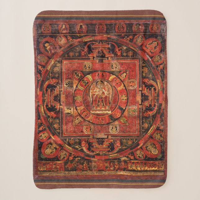 Amogapasha Mandala Thangka Sherpa Blanket (Front)