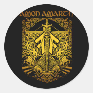 Amon Amarth Retro-Style Fan Art Design Classic Round Sticker