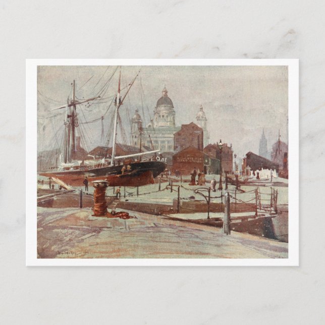 Among the Docks, Liverpool, Merseyside, England Postcard (Front)