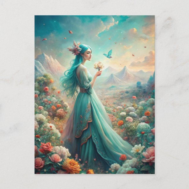 Among the Flowers Postcard (Front)