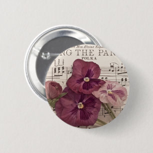 Among The Pansies 2 Inch Round Button