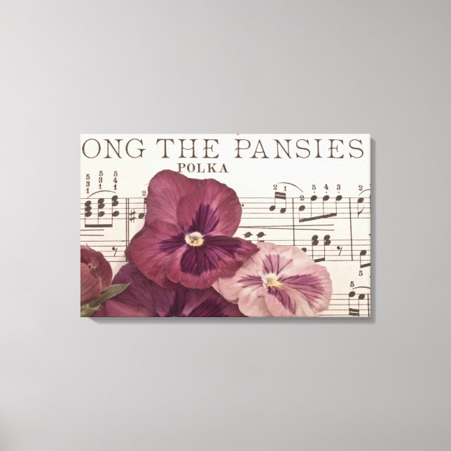 Among The Pansies Canvas Print (Front)