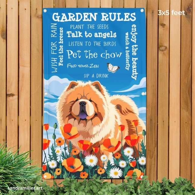 AMONG THE POPPIES chow garden banner 3'x5' (Creator Uploaded)