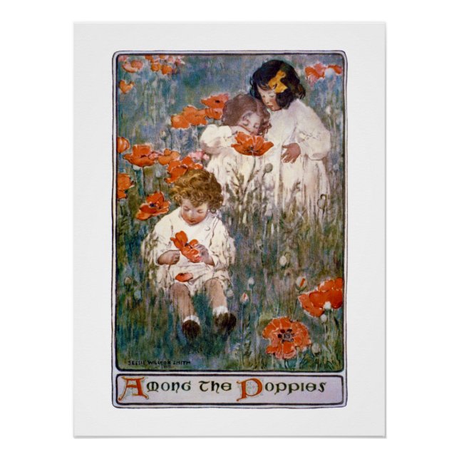Among the Poppies, Jessie Willcox Smith Poster (Front)