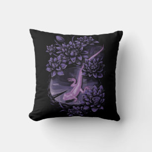 Among the Purple Lilies Throw Pillow