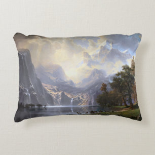Among the Sierra Nevada Mountains by Bierstadt Accent Pillow