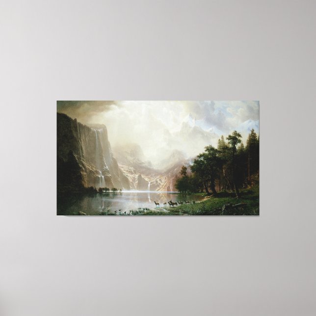 Among the Sierra Nevada Mountains by Bierstadt Canvas Print (Front)