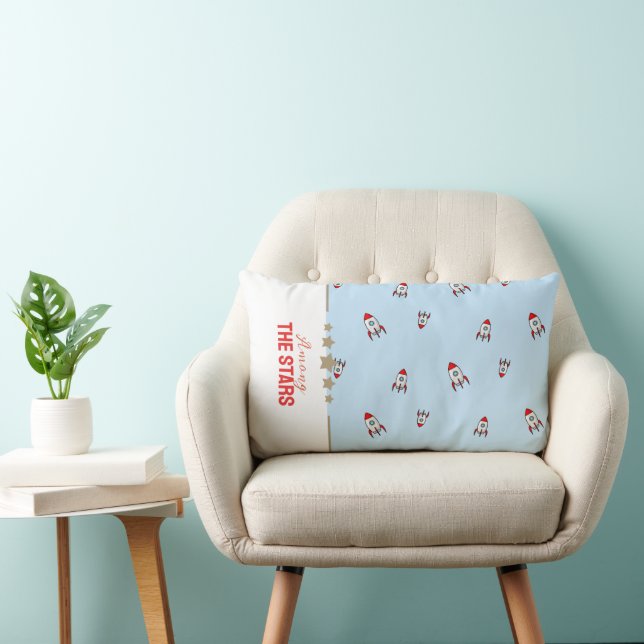 Among the Stars Rocket Ships Throw Pillow (Chair)