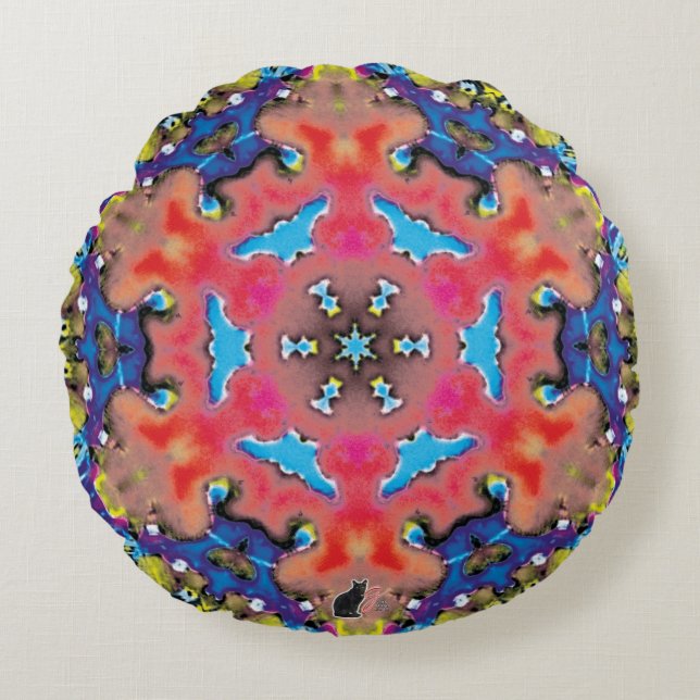 Amonium Kaleidoscope  Round Pillow (Front)