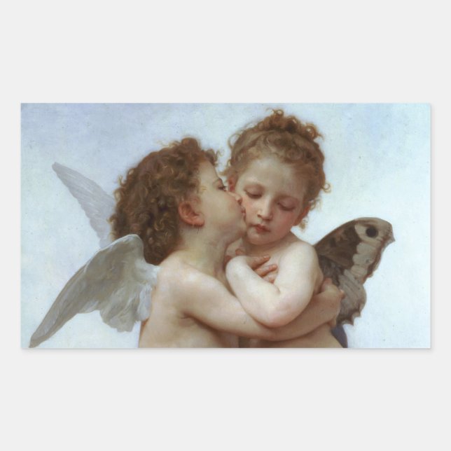 Amor and Psyche as Children /Angels First Kiss Sticker (Front)