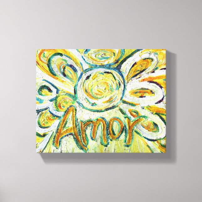 Amor Angel Word Art Painting Wrapped Canvas (Front)