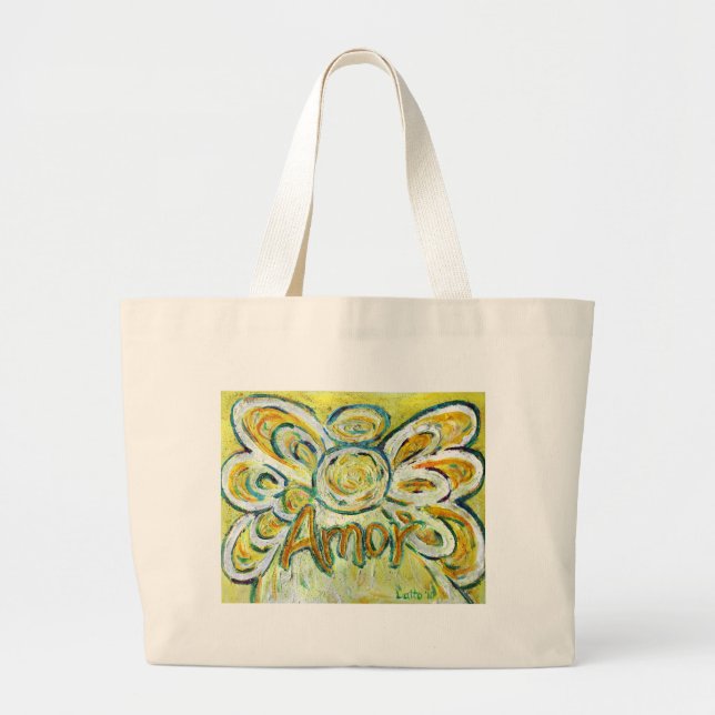 Amor Angel Word Art Sac fourre-tout (Devant)
