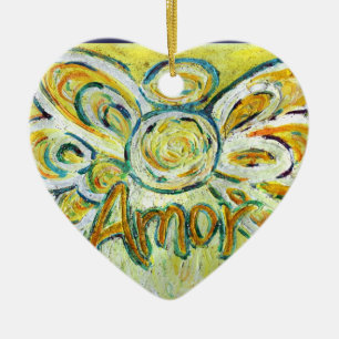 Amor Angel Word (Spanish "Love") Holiday Ornament