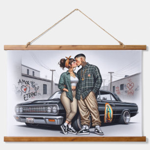 Amor Eterno Cholo Love Couple Hanging Tapestry