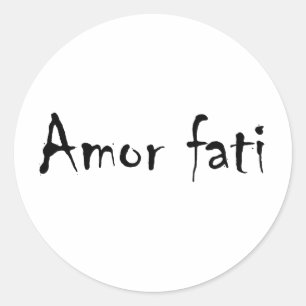 Amor fati classic round sticker