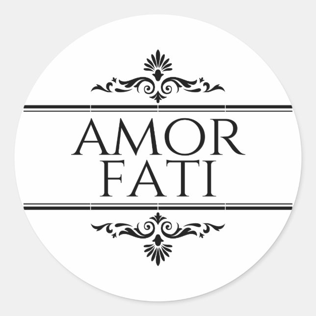 Amor Fati Classic Round Sticker (Front)