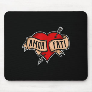 Amor Fati - Clic Nietzsche Tattoo Heart Design Mouse Pad
