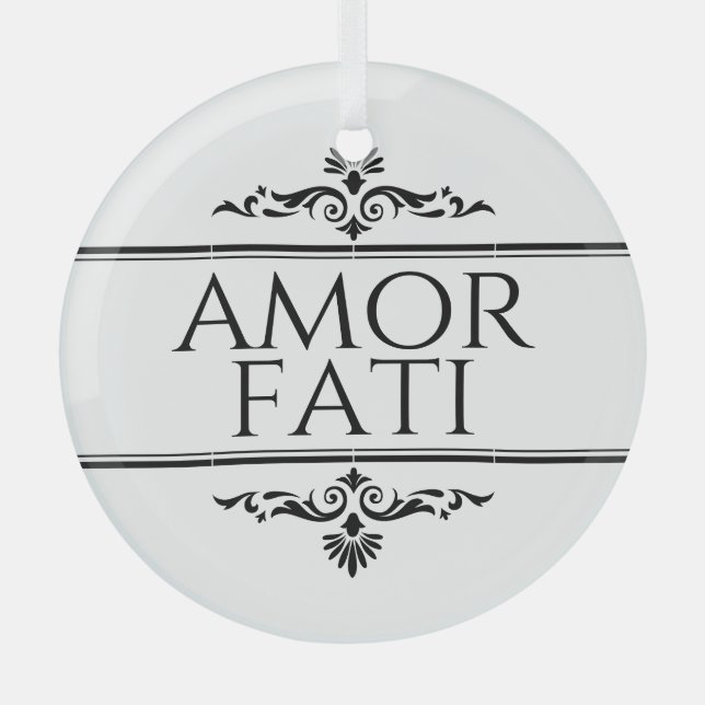 Amor Fati Glass Ornament (Front)