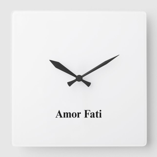 Amor Fati Minimalist Office Wall Clock (Front)