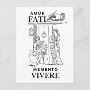 Amor Fati Philosophy Line Art Postcard