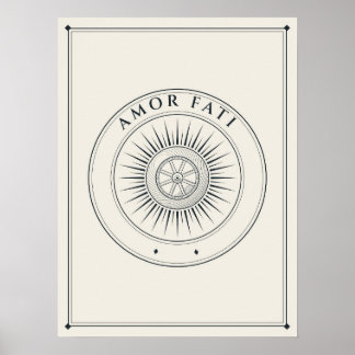 Amor Fati Seal Engraved Line Emblem Poster