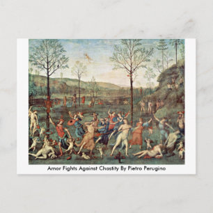 Amor Fights Against Chastity By Pietro Perugino Postcard