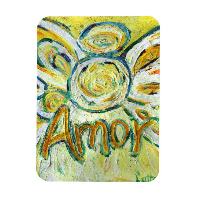 Amor Guardian Angel Word Magnet personnalisé (Vertical)