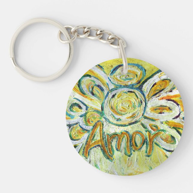 Amor Guardian Angel Word Porte - clé personnalisé (Devant)