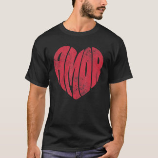 AMOR Love Valentine's Day Retro Groovy Valentine H T-Shirt