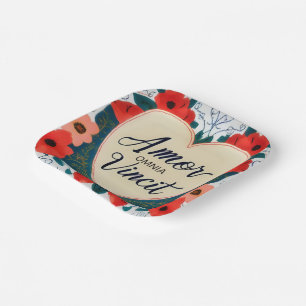Amor Omnia Vincit   - quote  Paper Plate
