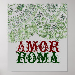 Amor Roma With Green Lace Poster