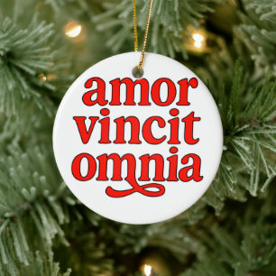 Amor vincit omnia ceramic ornament