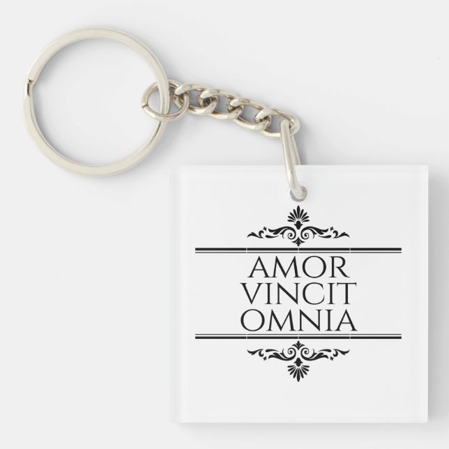Amor Vincit Omnia - Love Conquers All Keychain (Front)