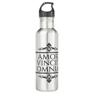 Amor Vincit Omnia Love Conquers All Latin Phrases 710 Ml Water Bottle