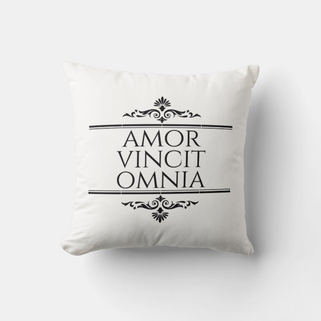 Amor Vincit Omnia - Love Conquers All Throw Pillow (Front)