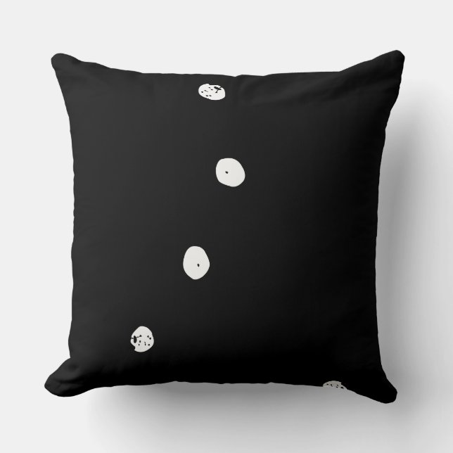 Amora a abstract black and white throw pillow (Front)