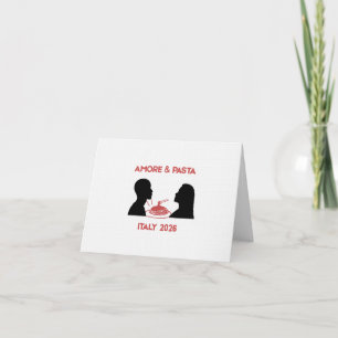Amore and Pasta Retro Chic Thank You Card