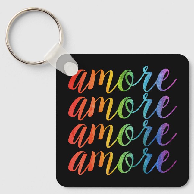 Amore in Rainbows Keychain (Front)