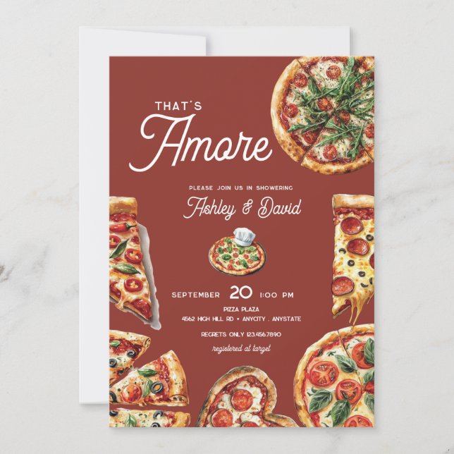Amore Italian Pizza Couples Shower Bridal Shower Invitation (Front)