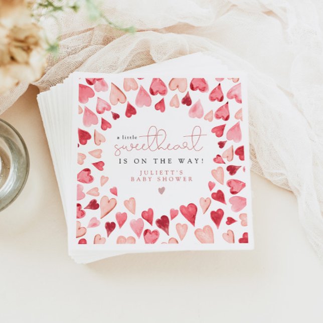 AMORE Little Sweetheart Valentine Day Baby Shower Napkin (Creator Uploaded)